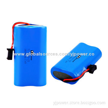 18650 Li-ion Battery Pack with 7.4V/1,800mAh, Sized 18.4 x 36.5 x 65.5mm
